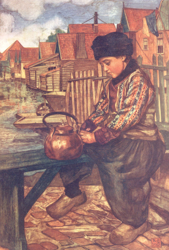 NETHERLANDS. Utrecht. A boy cleaning kettle 1904 old antique print picture
